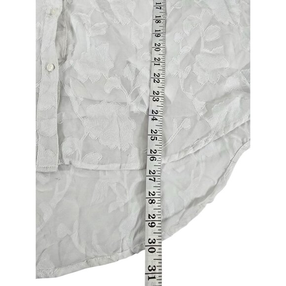 Ava & Viv Size 2X Semi-sheer White with Floral Embroidered White Flowers Sleevel - Picture 6 of 6